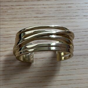 LOFT Cuff Bracelet Gold Tone Sculptural